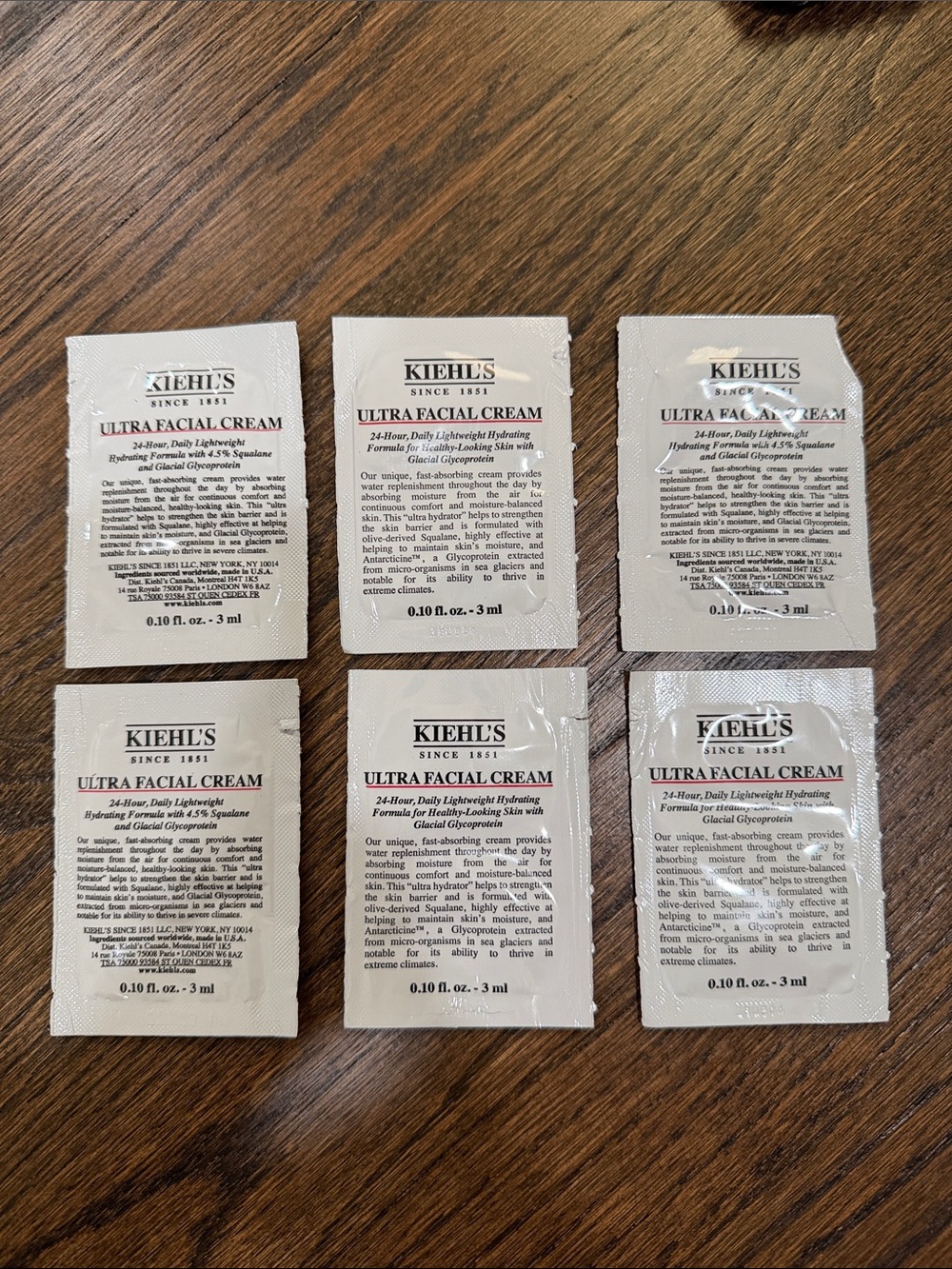 Kiehl's Ultra Facial Cream Sachets-6 total